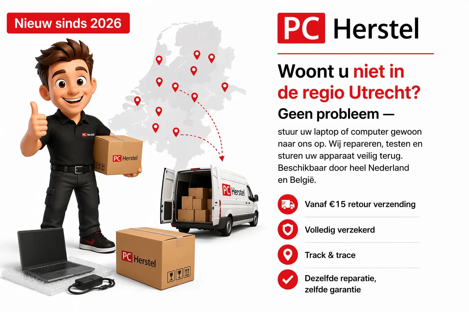 Reparatie opsturen — landelijke service