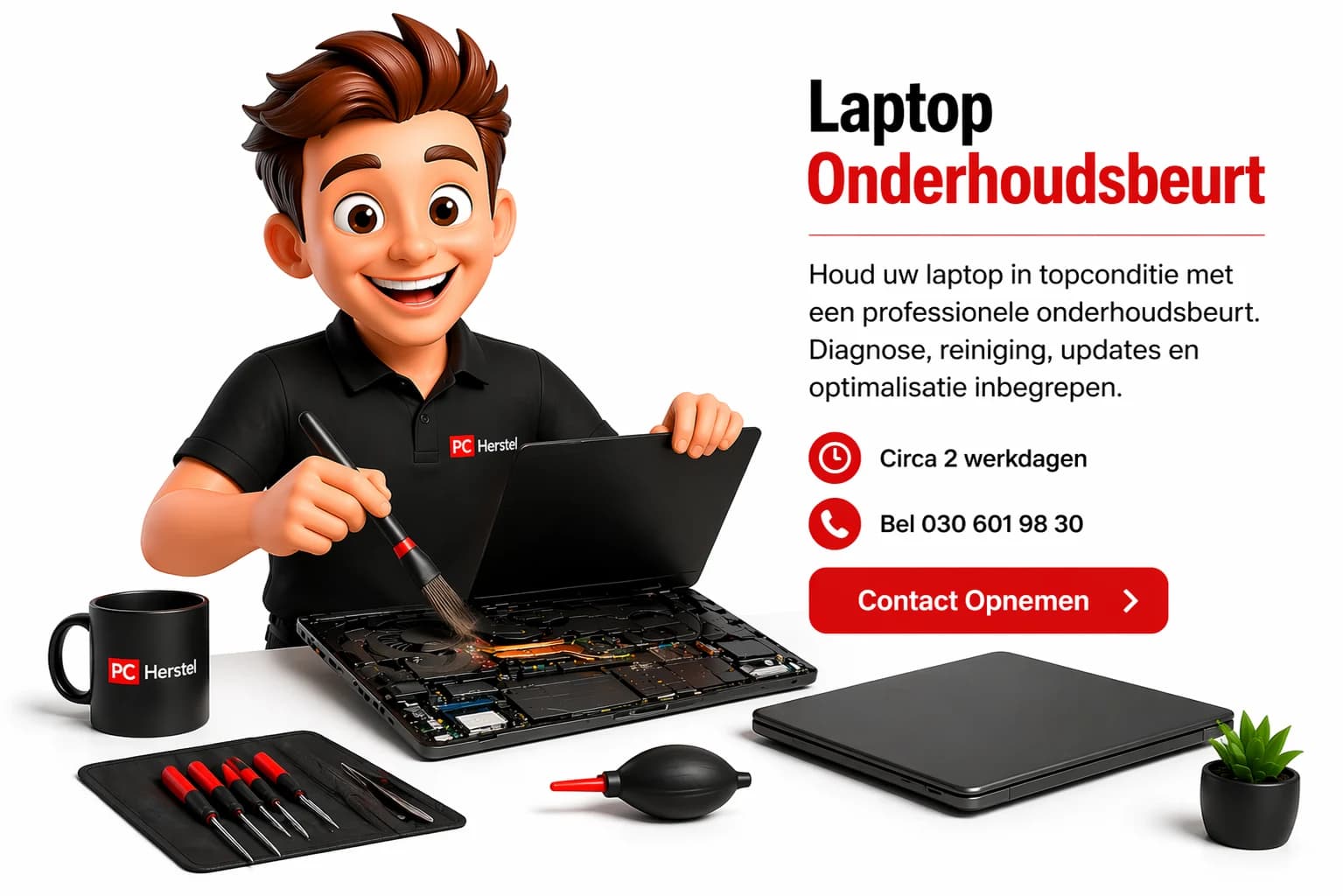 Interne reiniging van laptop koeling en ventilator